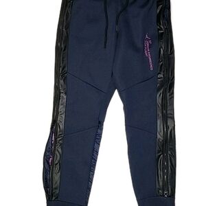 Jordan Navy Joggers with Black and Purple Details